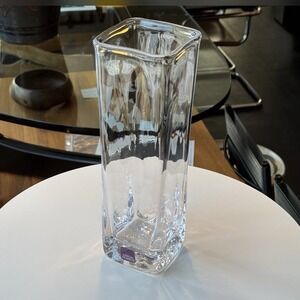 Simon Pearce Woodbury Hand Blown Vase Cubist Modern Minimalist Chic 10.5